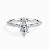 1.0ct Marquise F- VS Lab Grown Diamond Pave Engagement Ring